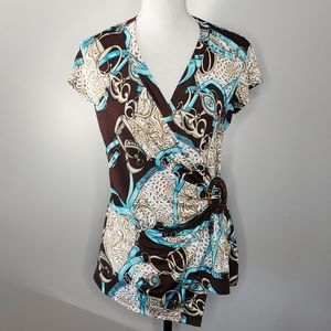 Horse Bridle Wrap Front Top w/ Tortoiseshell Ring